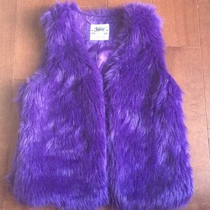 Purple and blue Justice vest (furry)